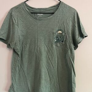 Old Navy Green T-Shirt with Pocket Detail